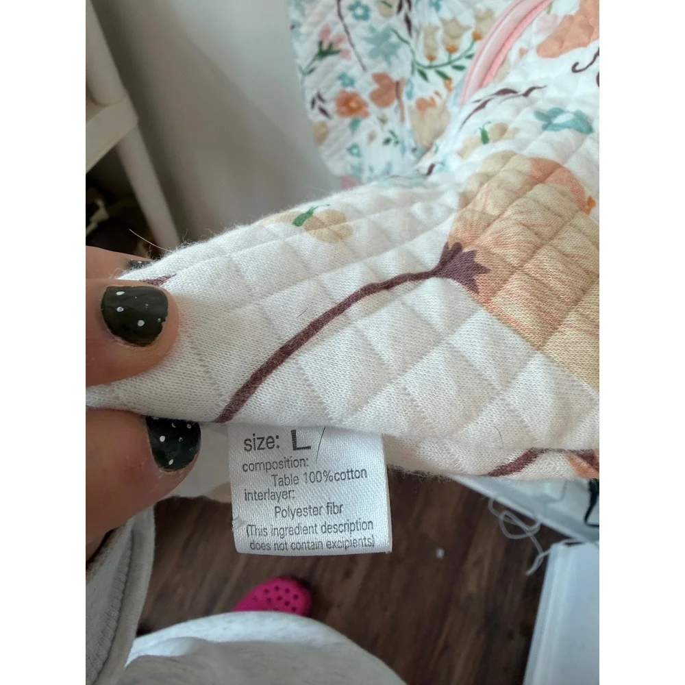 Floral Butterfly Quilted Wearable Blanket Sleep Sack Pink Cotton Size L